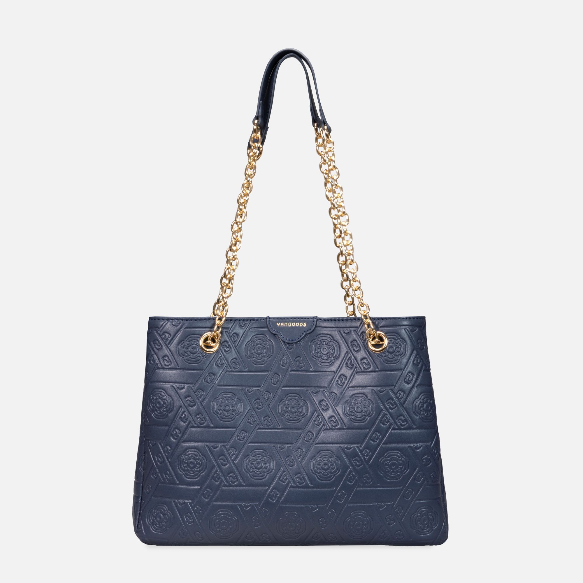 Chain Tote Bag Midnight Blue Front