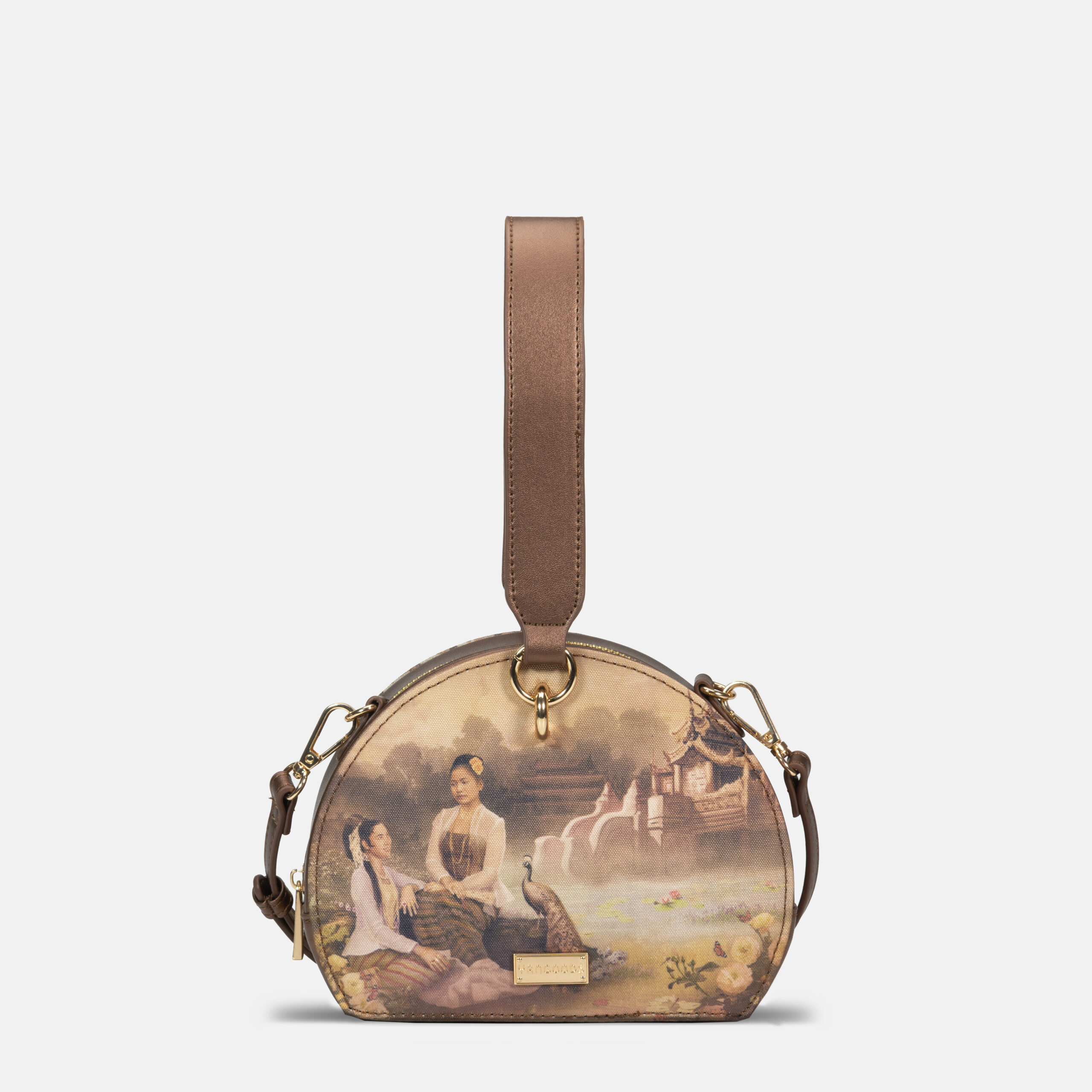 Round Bag old gold Front